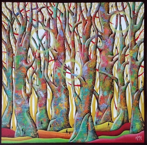 Bienvenue chez les arbres by Veronique Peytour, Painting for Sale on Select