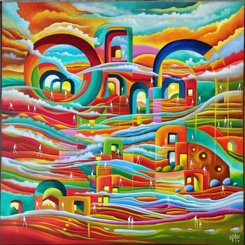 Cheminement vers l'ailleurs by Veronique Peytour, Painting for Sale on Select