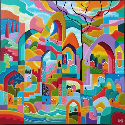Des monts et des mondes by Veronique Peytour, Painting for Sale on Select