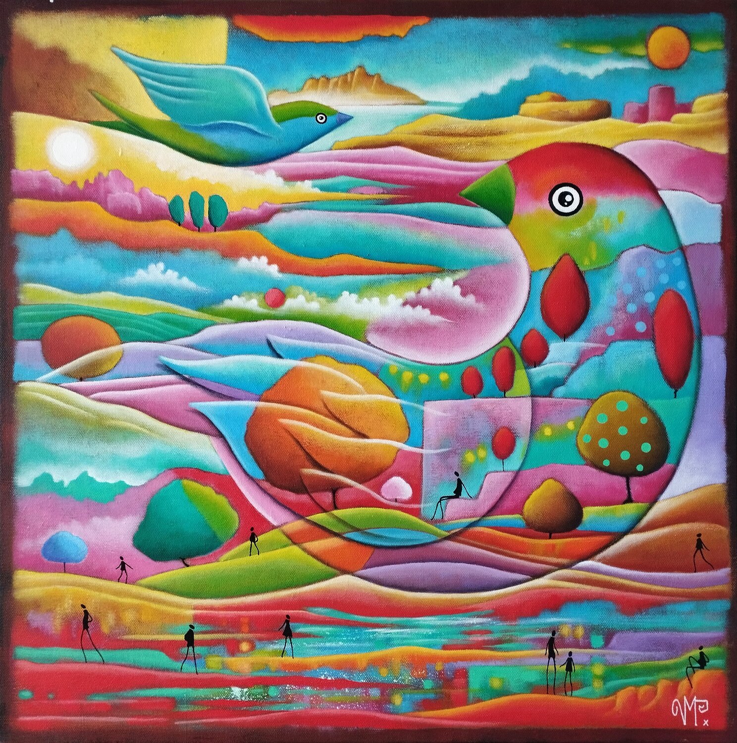 Migration sédentaire Veronique Peytour Original painting for sale