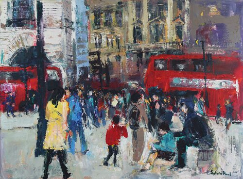 London People by Sylvia Paul, Painting for Sale on Select