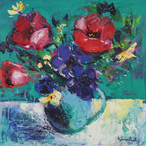 Tulips and Anemones by Sylvia Paul, Painting for Sale on Select