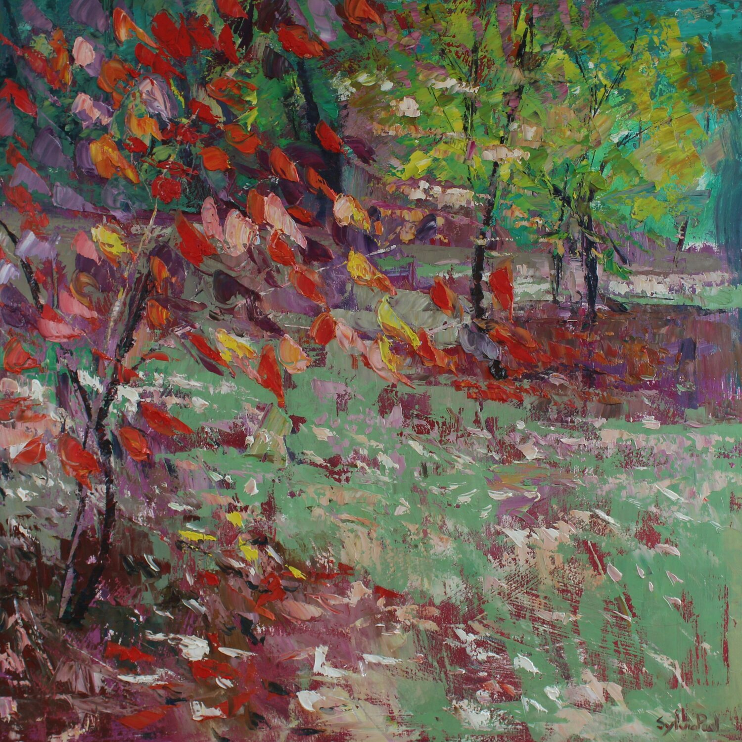 Breeze Through Autumn Leaves Sylvia Paul Original painting for sale