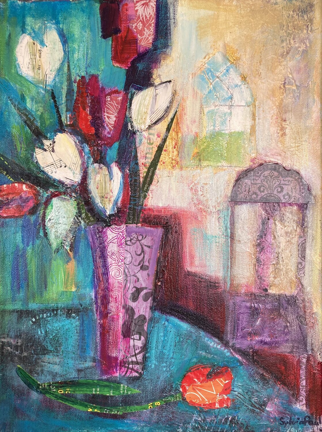 Spring Tulips Sylvia Paul Original painting for sale