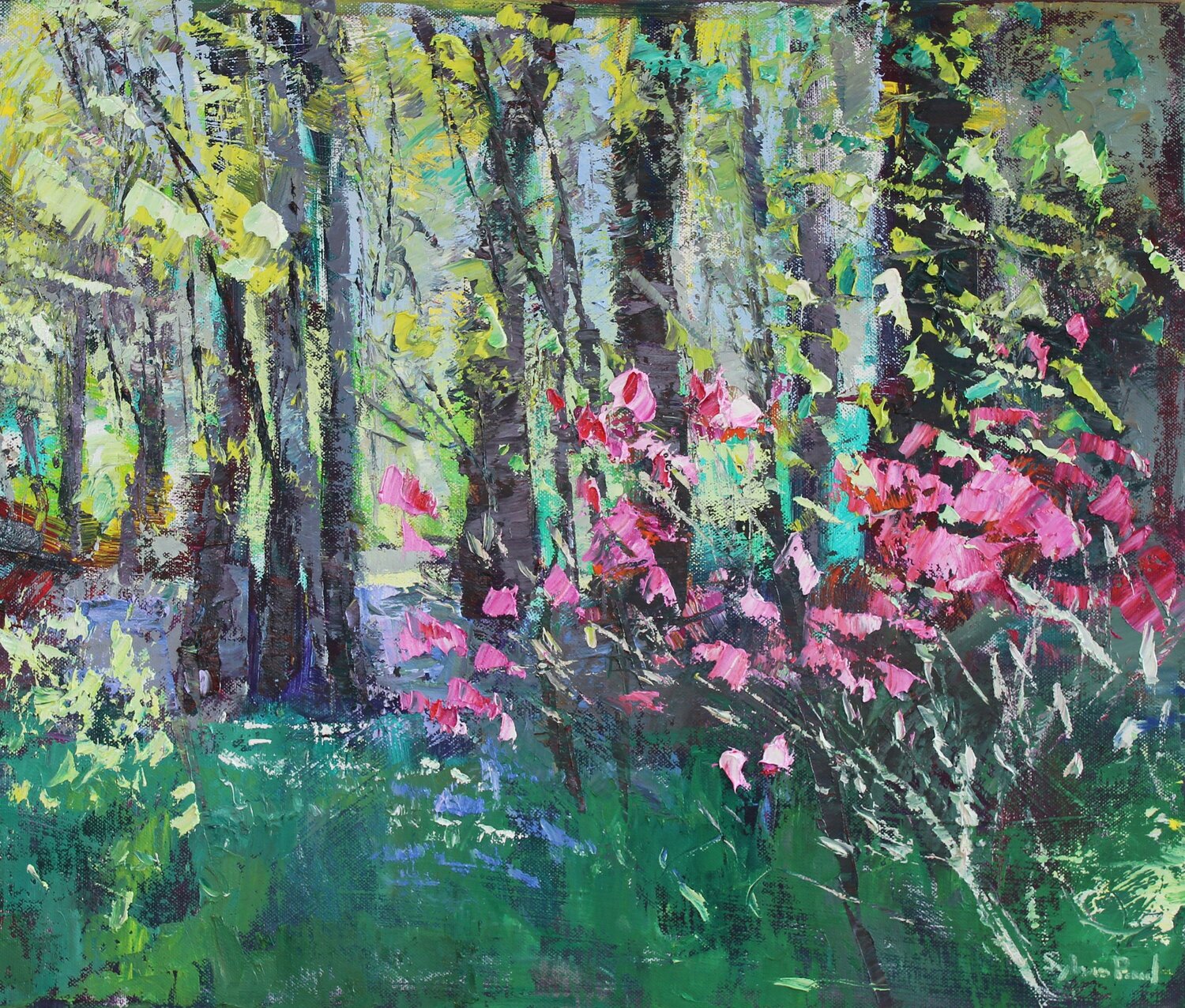 Woods in Spring Sylvia Paul Original painting for sale