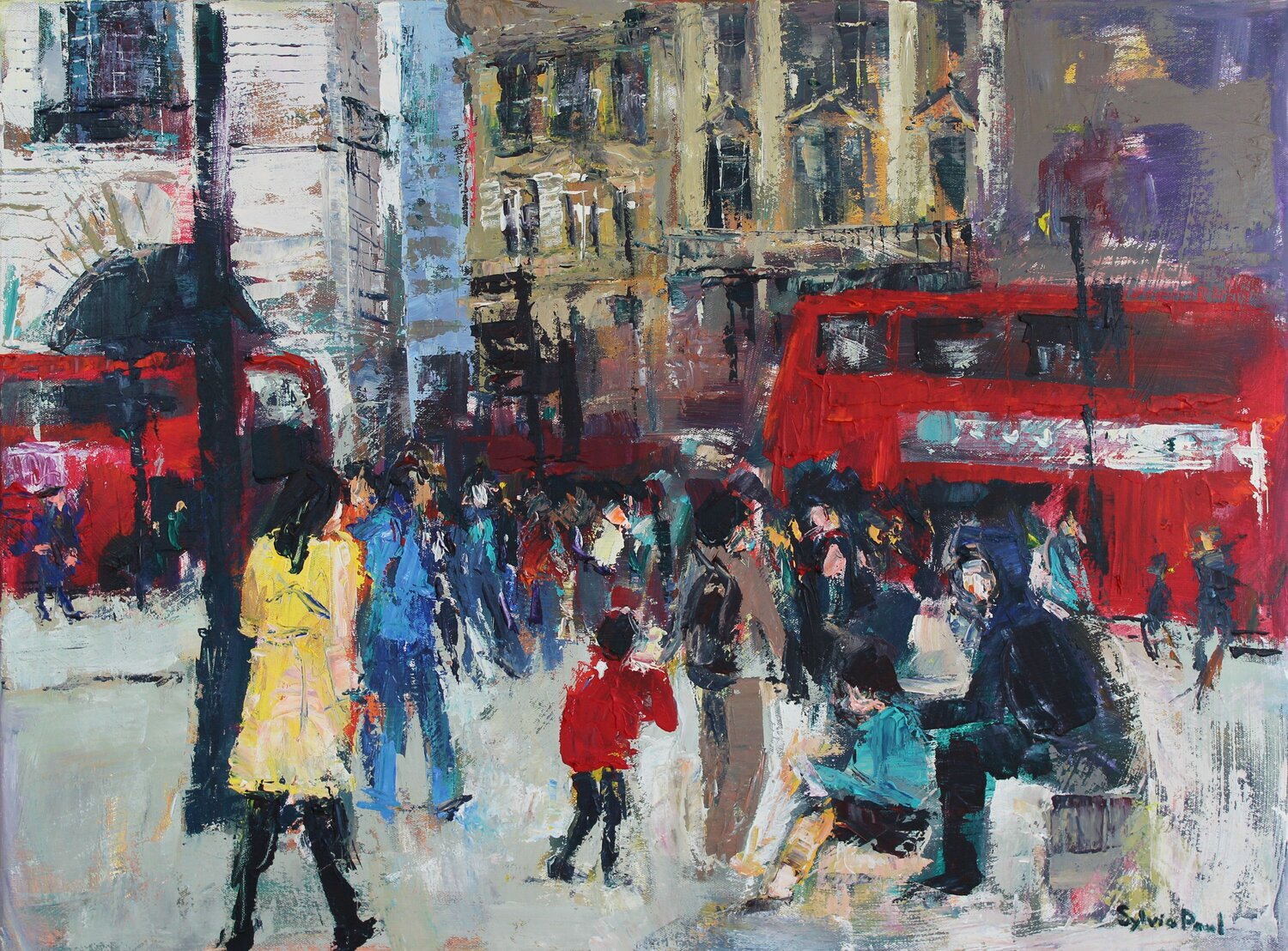 London People Sylvia Paul Original painting for sale
