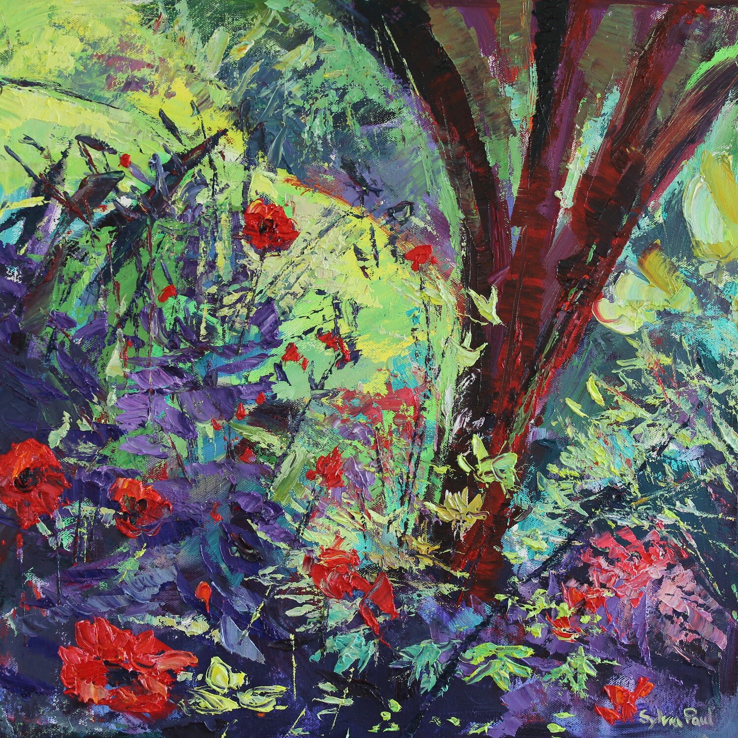 Vibrant Garden Sylvia Paul Original painting for sale