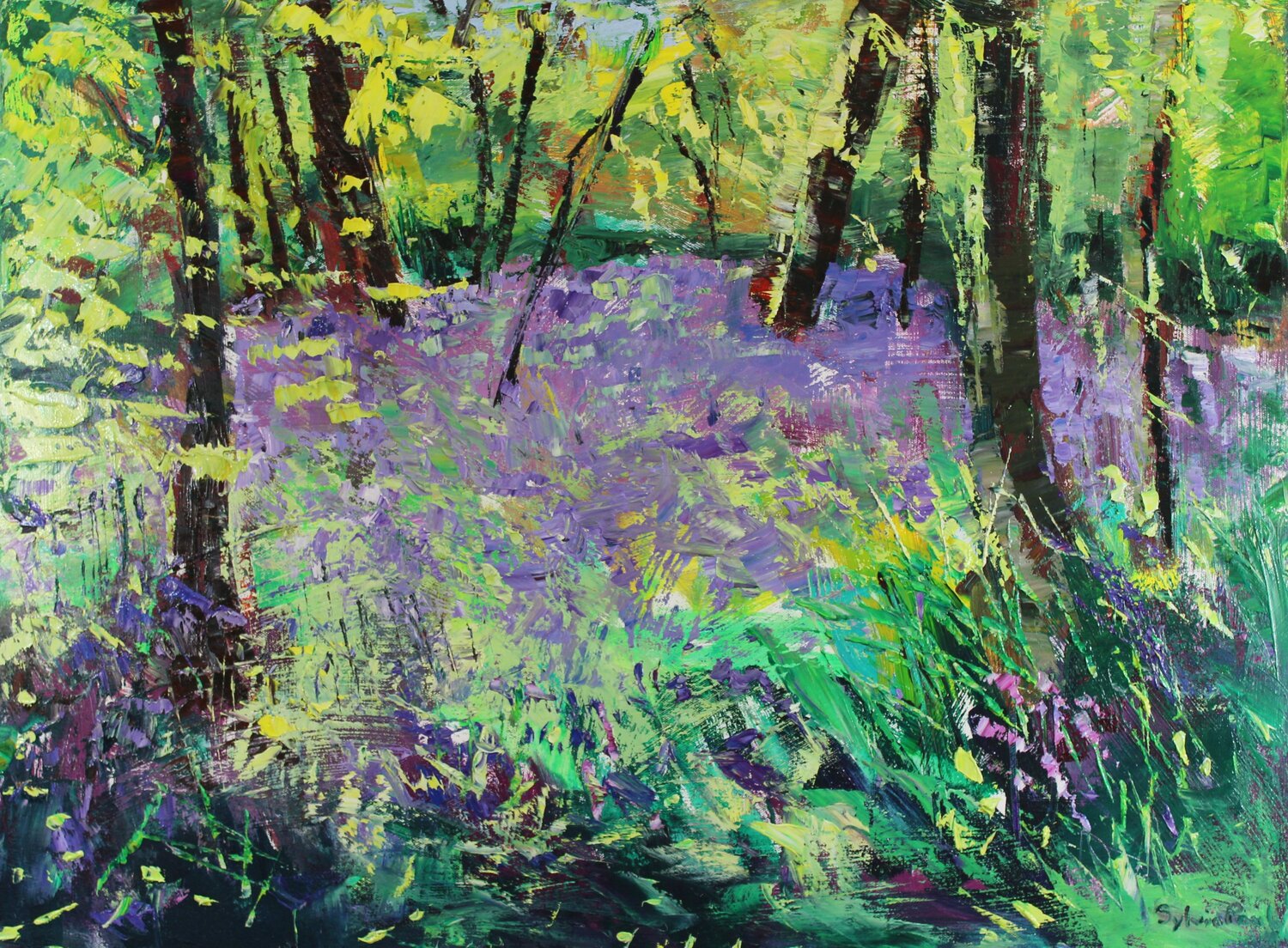 Fragrant Bluebells Sylvia Paul Original painting for sale