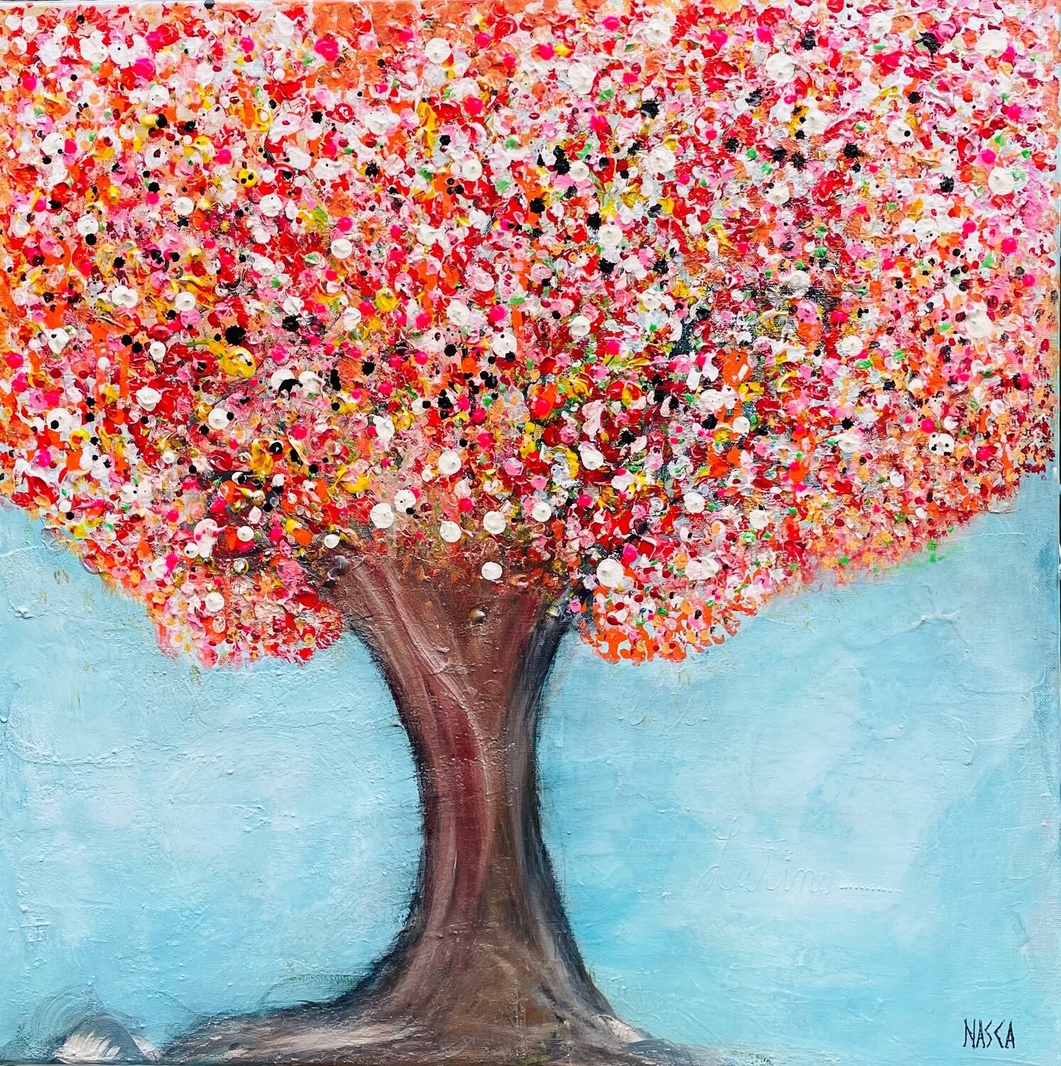 Magic tree Chrystèle Ferron (Nasca) Original painting for sale