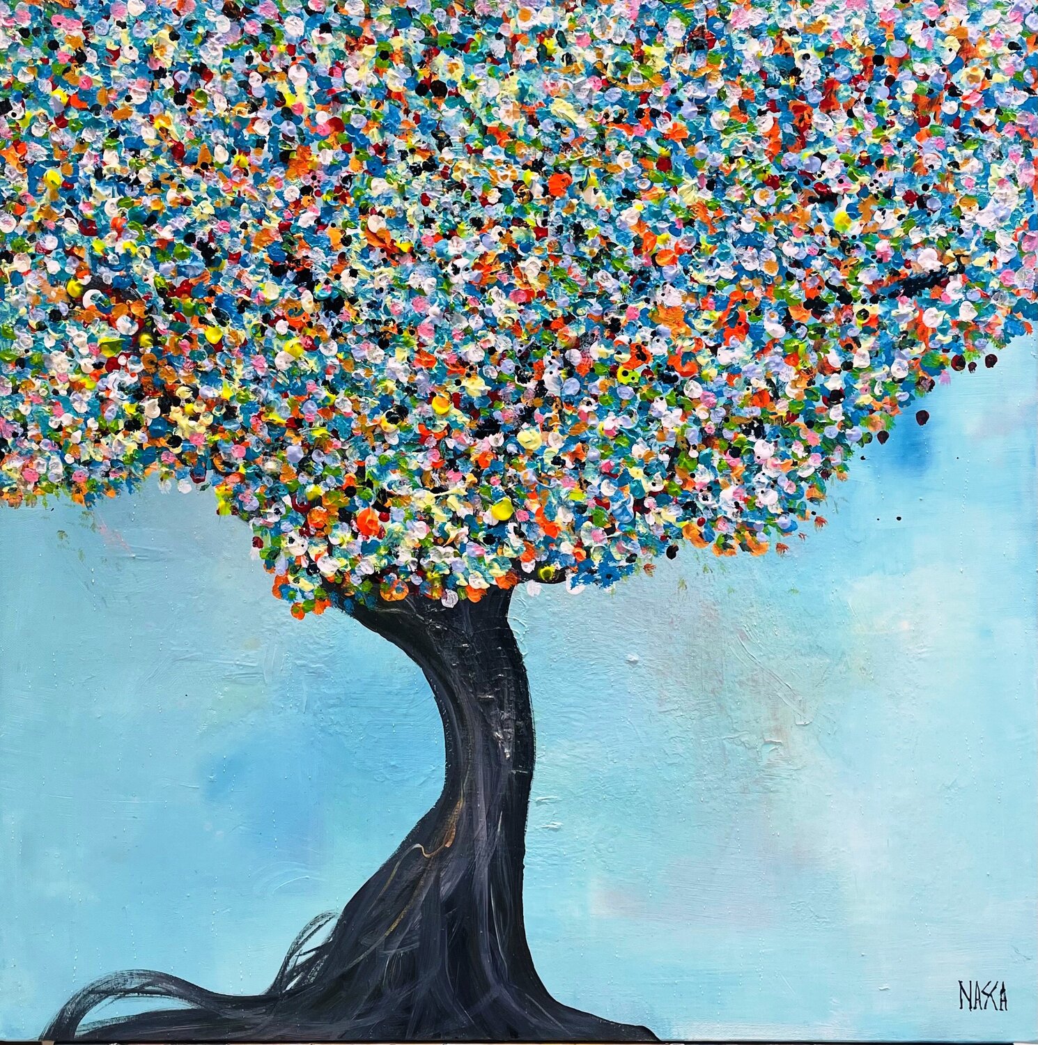 Magic tree Chrystèle Ferron (Nasca) Original painting for sale