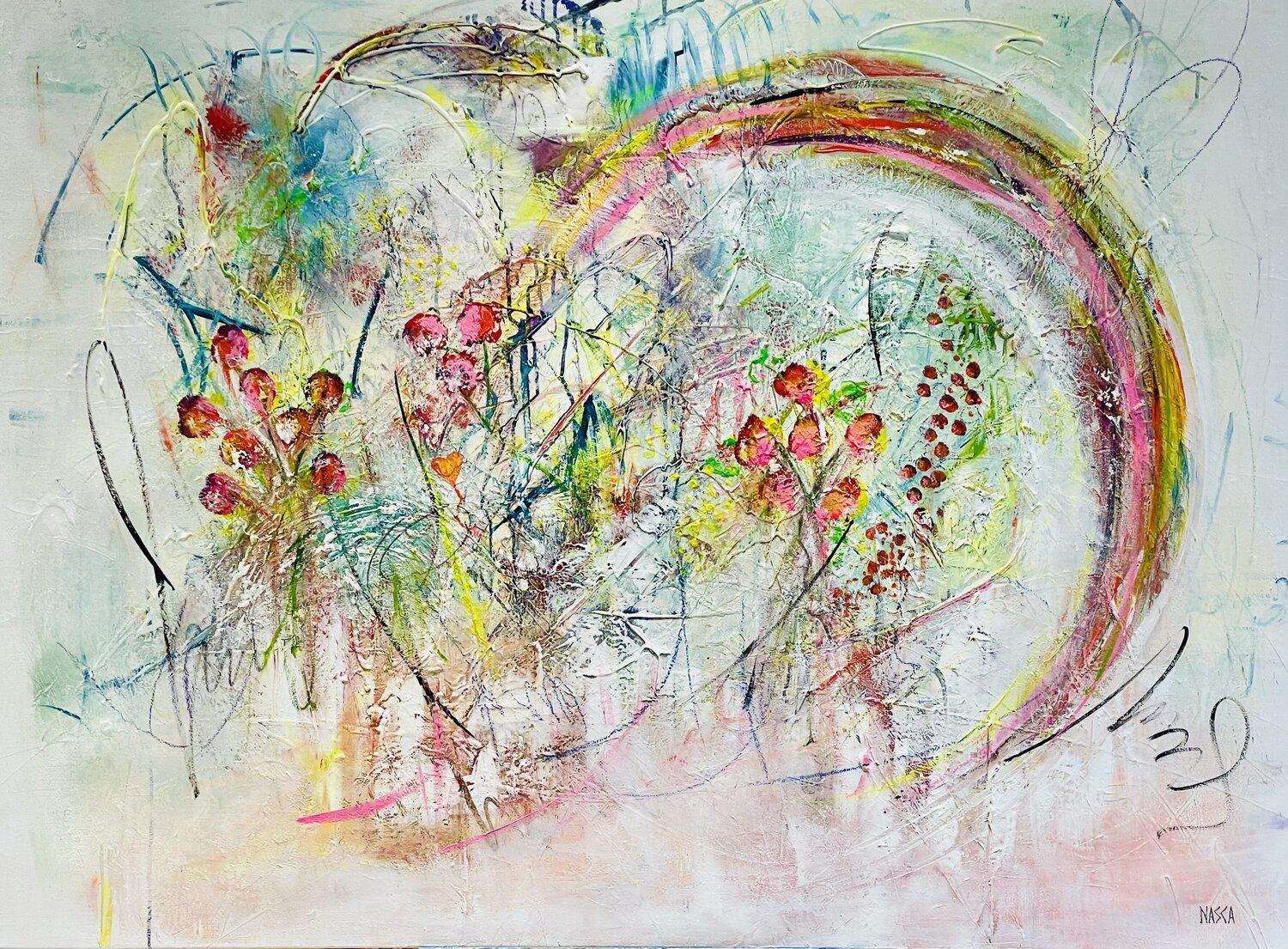 Le Printemps tout en beauté Chrystèle Ferron (Nasca) Original painting for sale