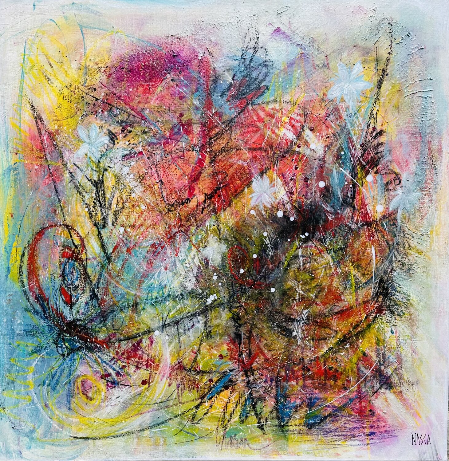 Joie et Merveille de la nature Chrystèle Ferron (Nasca) Original painting for sale