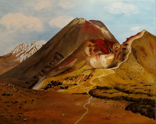 Tongariro, Ruhapehu, Ngauruhoe by Steffi Rodigas, Painting for Sale on Select