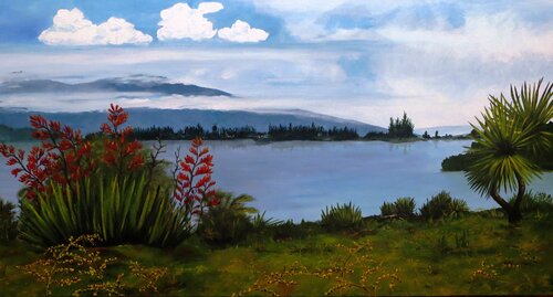 Lake Te Anau by Steffi Rodigas, Painting for Sale on Select