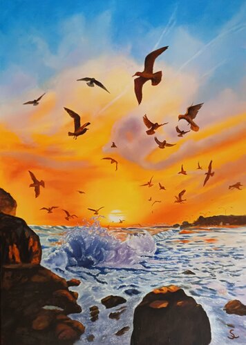 Abenstimmung by Steffi Rodigas, Painting for Sale on Select