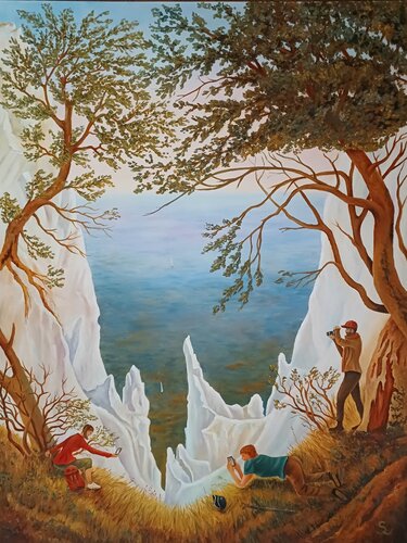 Kreidefelsen auf Rügen- 200 Jahre später by Steffi Rodigas, Painting for Sale on Select