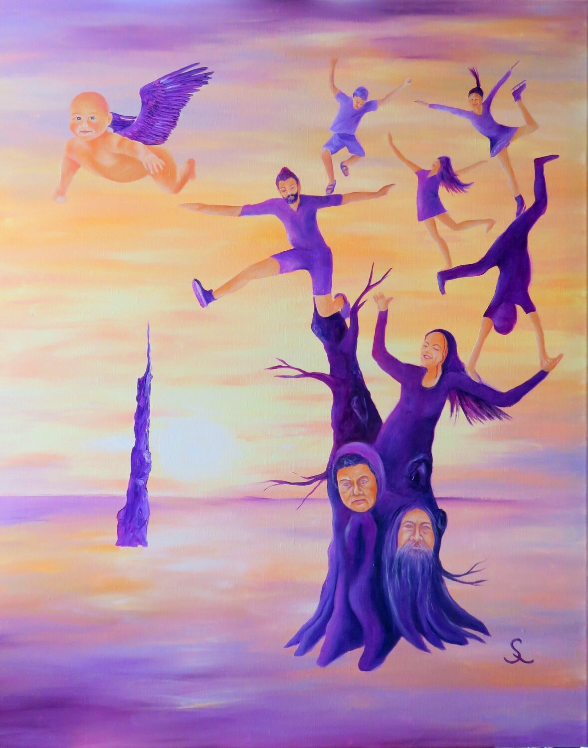 Baum des Lebens in Gefahr! Steffi Rodigas Original painting for sale