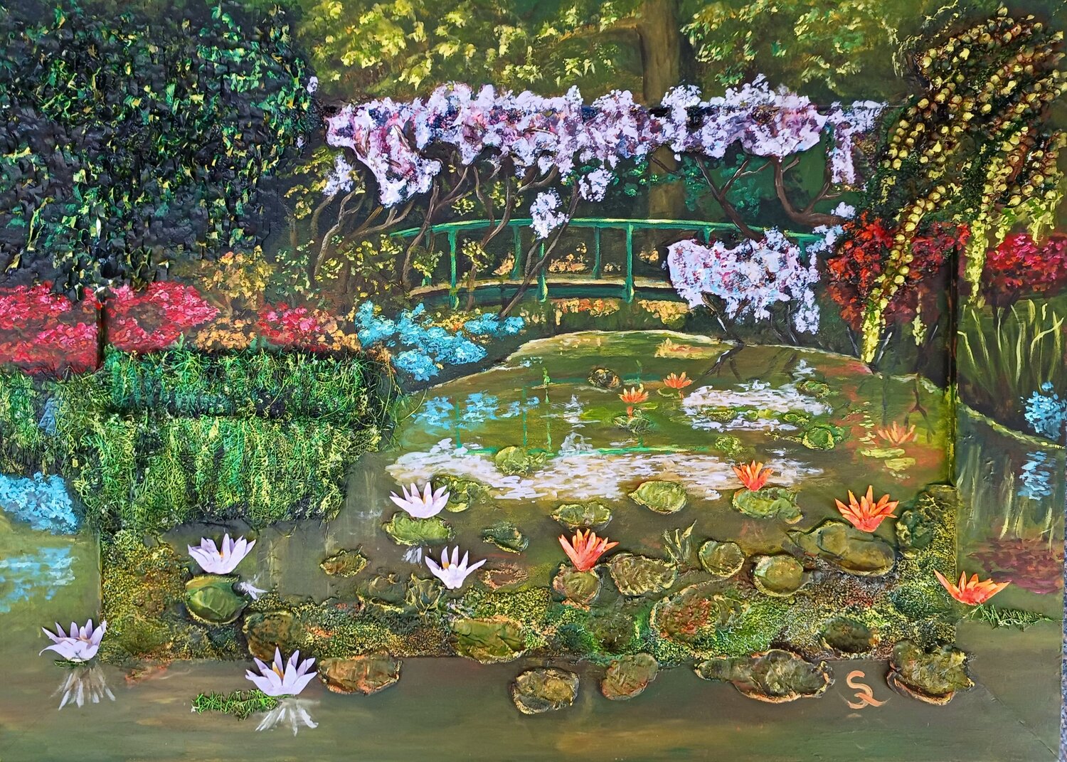 Monets Garten Steffi Rodigas Original painting for sale