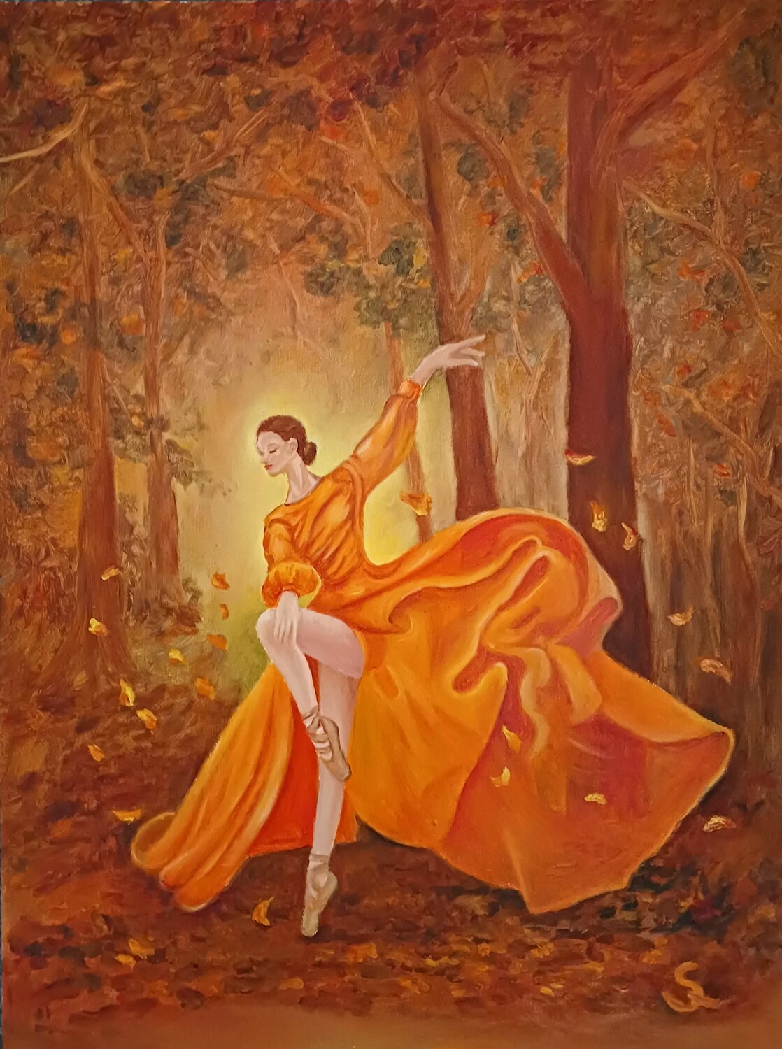 Golden Dance Steffi Rodigas Original painting for sale