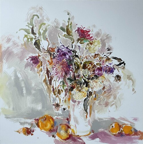 Bright flowers - "Pink flowers" - Oil painting - 2021 by Olga Soloviova, Painting for Sale on Select