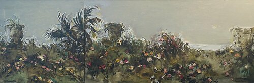 Evening palm by Olga Soloviova, Painting for Sale on Select