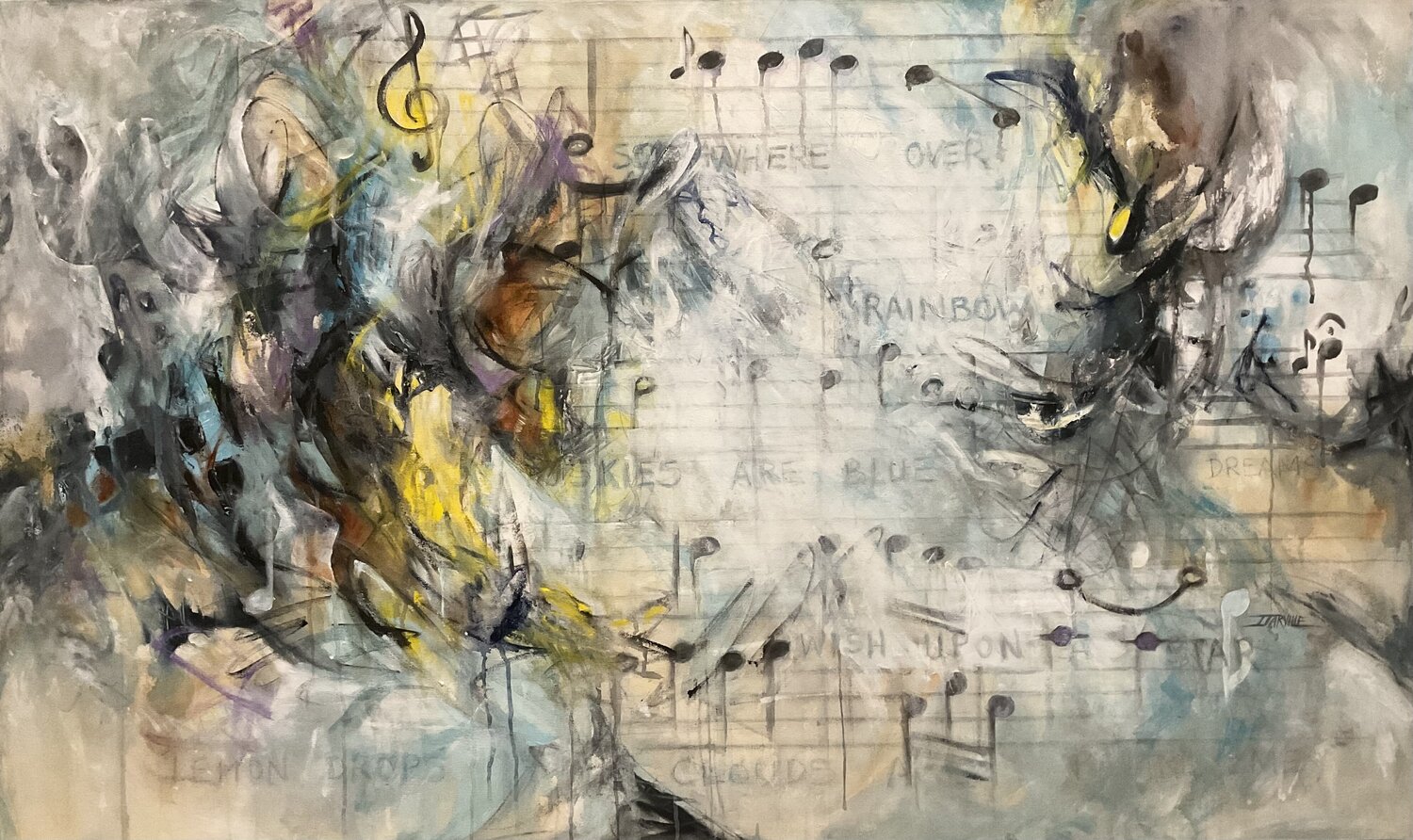 Smooth Jazz -Over The Rainbow Jeanette Jarville Original painting for sale