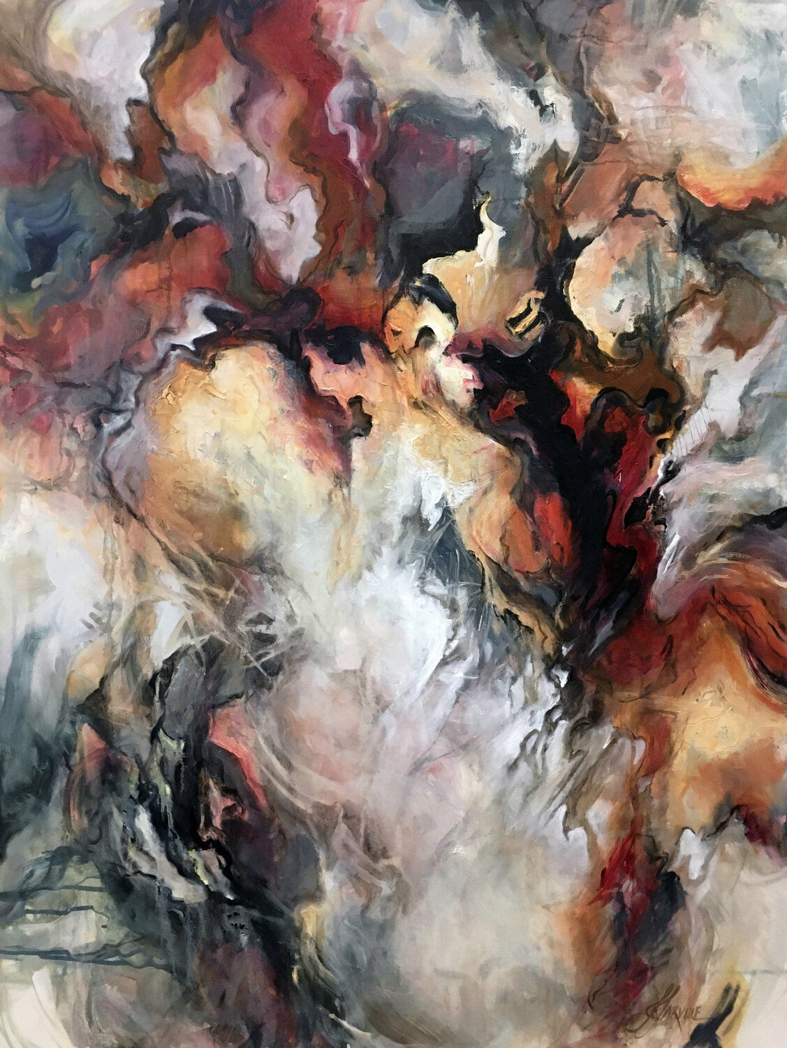 Crouching Tiger Jeanette Jarville Original painting for sale