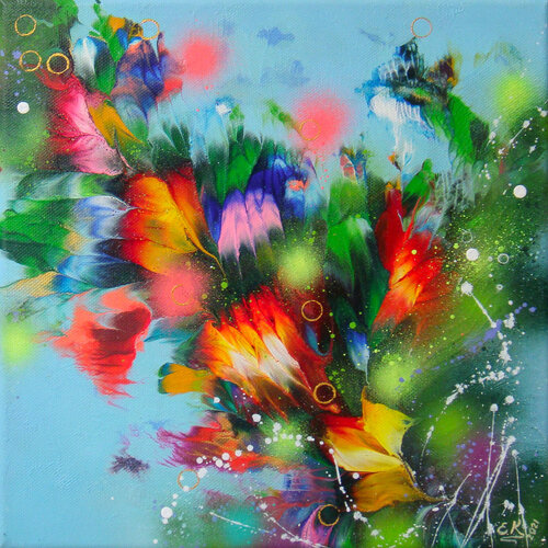Flowers-4 by Irini Karpikioti, Painting for Sale on Select