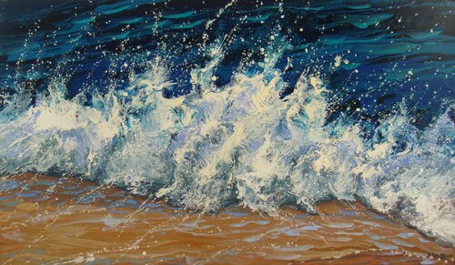 Seascape “Waves“ by Irini Karpikioti, Painting for Sale on Select
