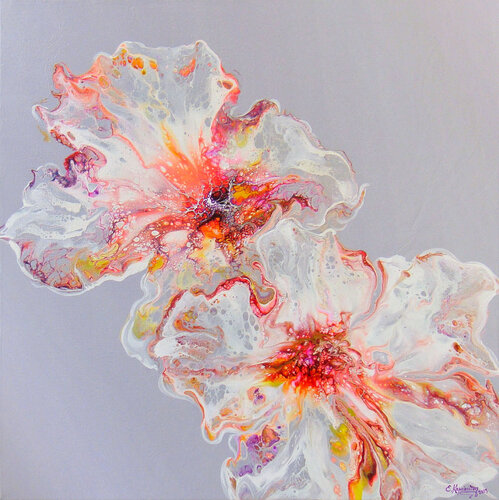 Whimsical Airy Flowers by Irini Karpikioti, Painting for Sale on Select
