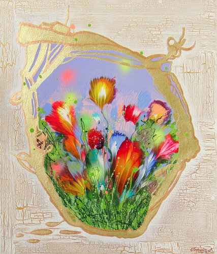 Floral Moment by Irini Karpikioti, Painting for Sale on Select