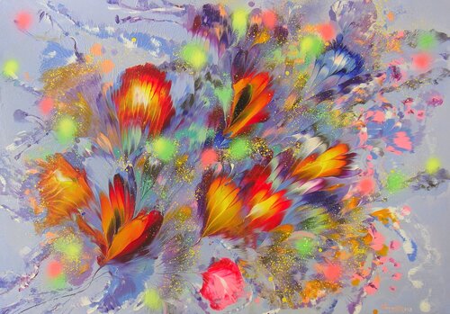 Lilac charm by Irini Karpikioti, Painting for Sale on Select