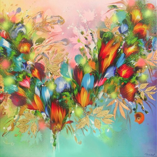 Summer Flower Melodies by Irini Karpikioti, Painting for Sale on Select