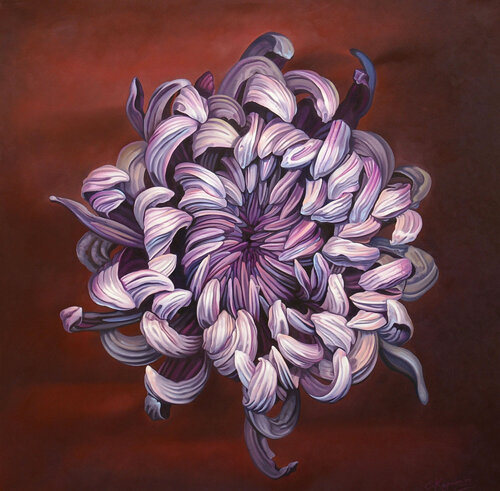 Purple Flower by Irini Karpikioti, Painting for Sale on Select