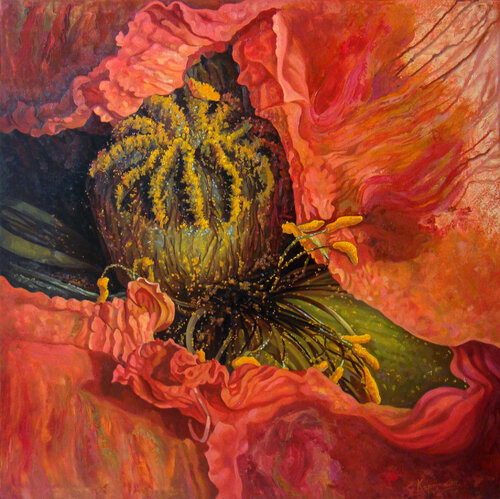 Red Poppy by Irini Karpikioti, Painting for Sale on Select