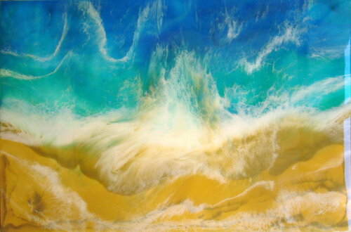 Turquoise Sea by Irini Karpikioti, Painting for Sale on Select