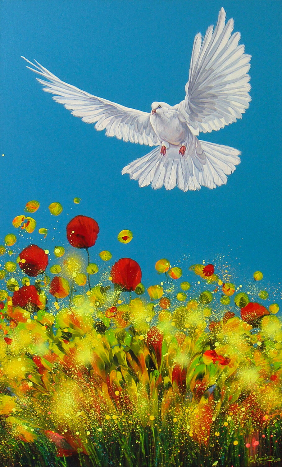 Peace and Love Irini Karpikioti Original painting for sale
