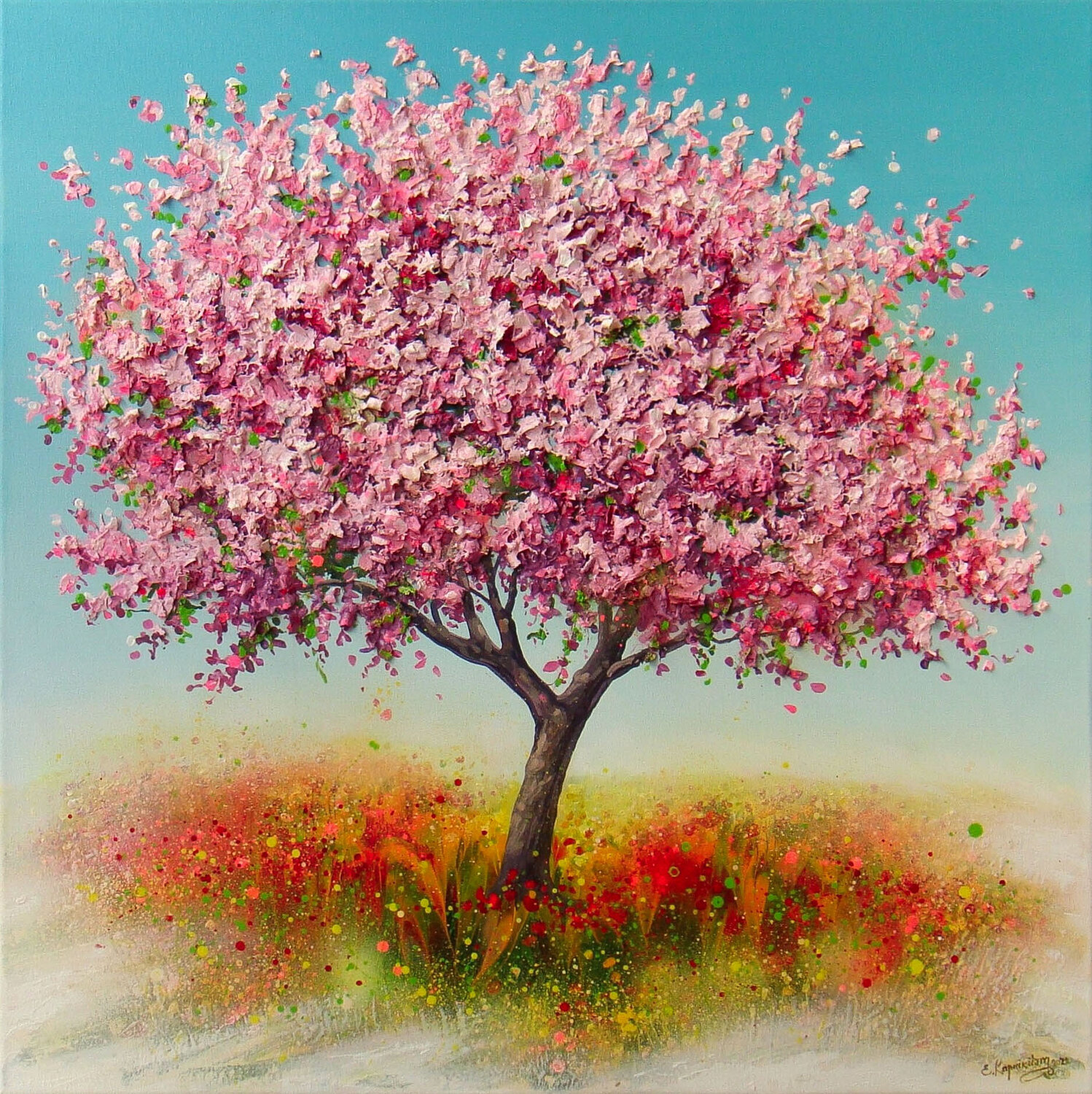 Spring Blooming Tree Irini Karpikioti Original painting for sale