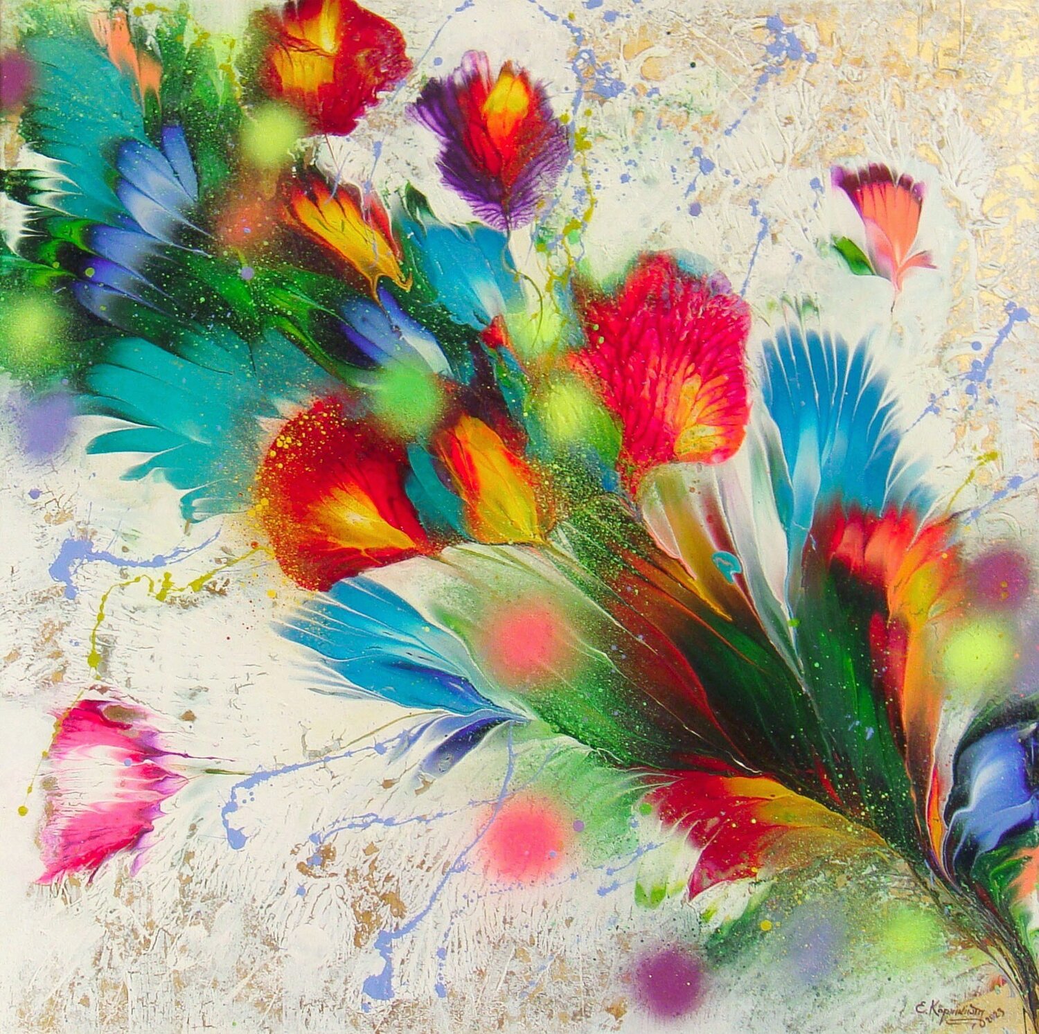 Flowers Irini Karpikioti Original painting for sale