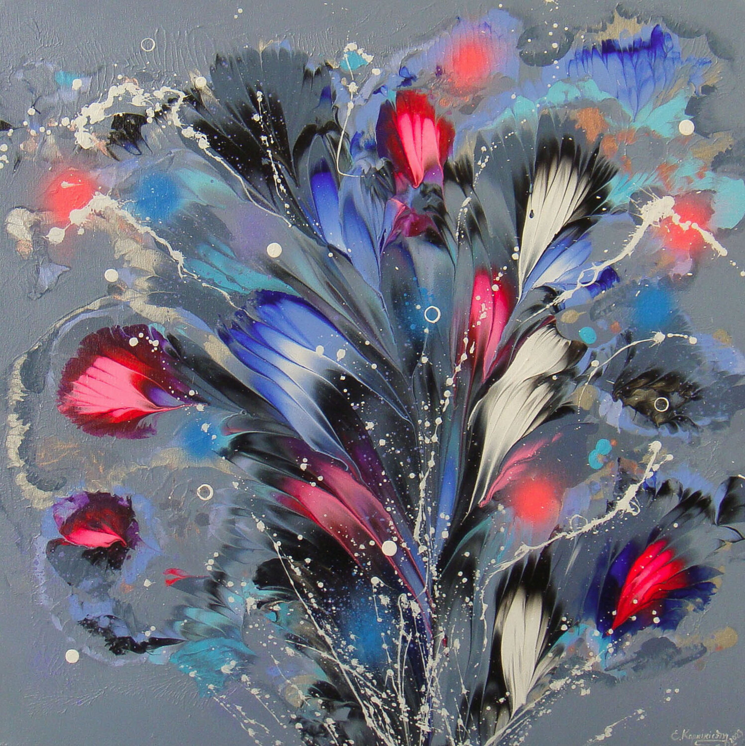 Abstract Bouquet Irini Karpikioti Original painting for sale