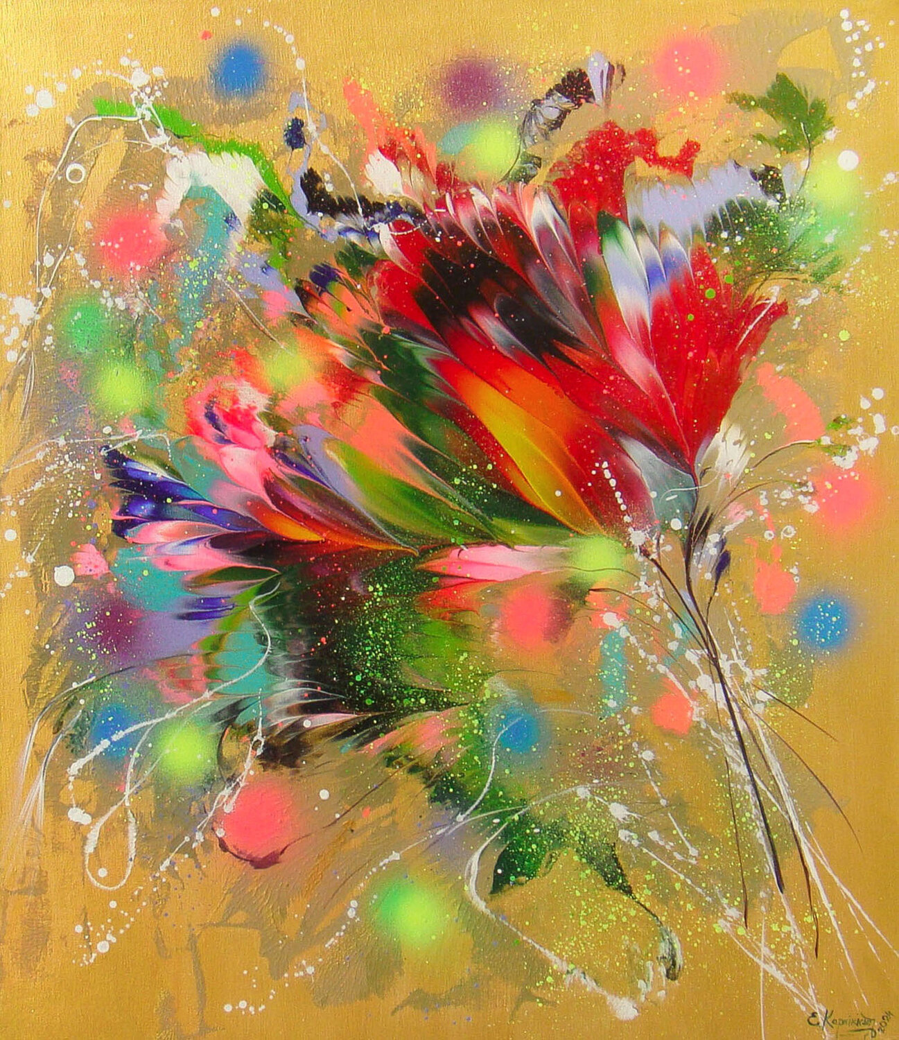 Festive bouquet Irini Karpikioti Original painting for sale