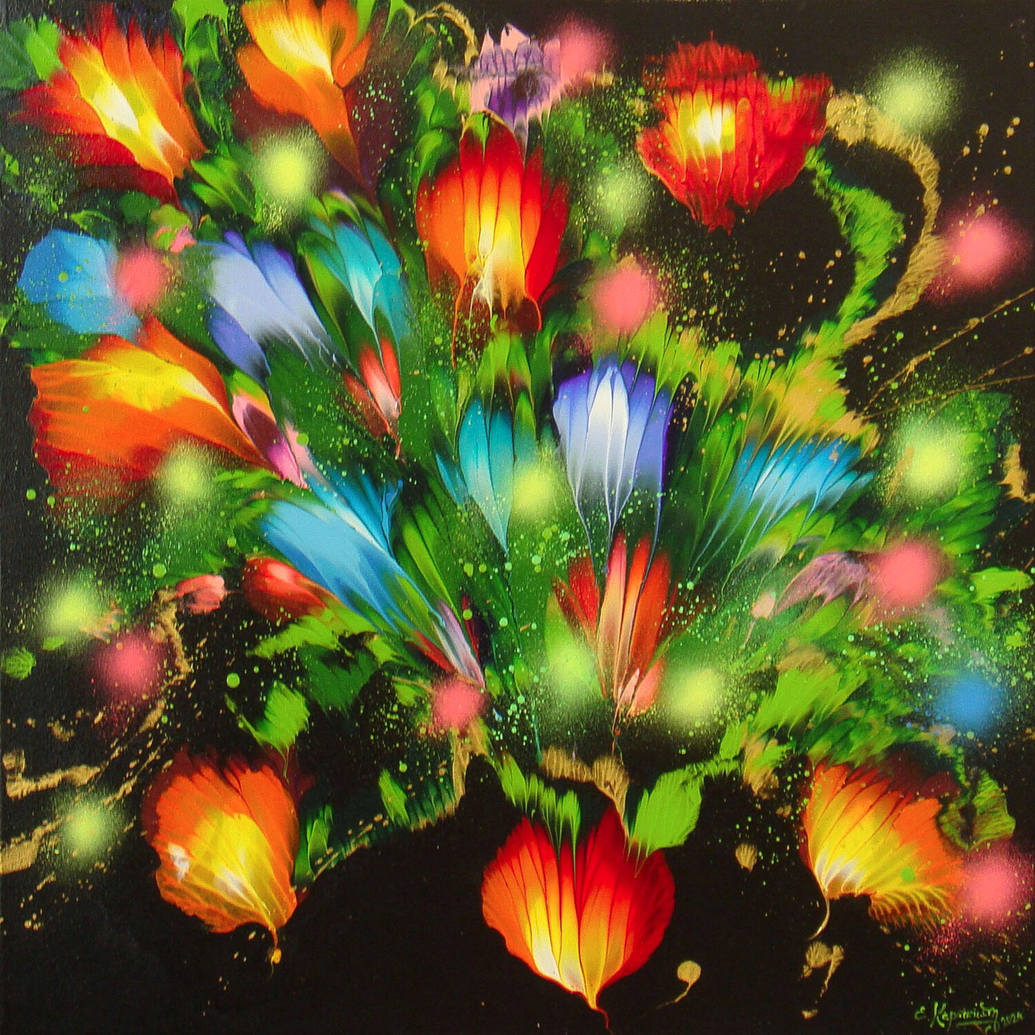 Eden Blooms Irini Karpikioti Original painting for sale