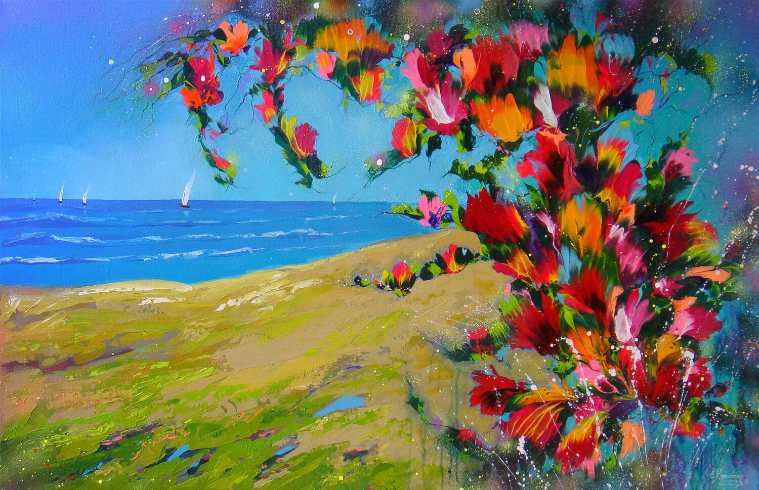 Greek landscape Irini Karpikioti Original painting for sale