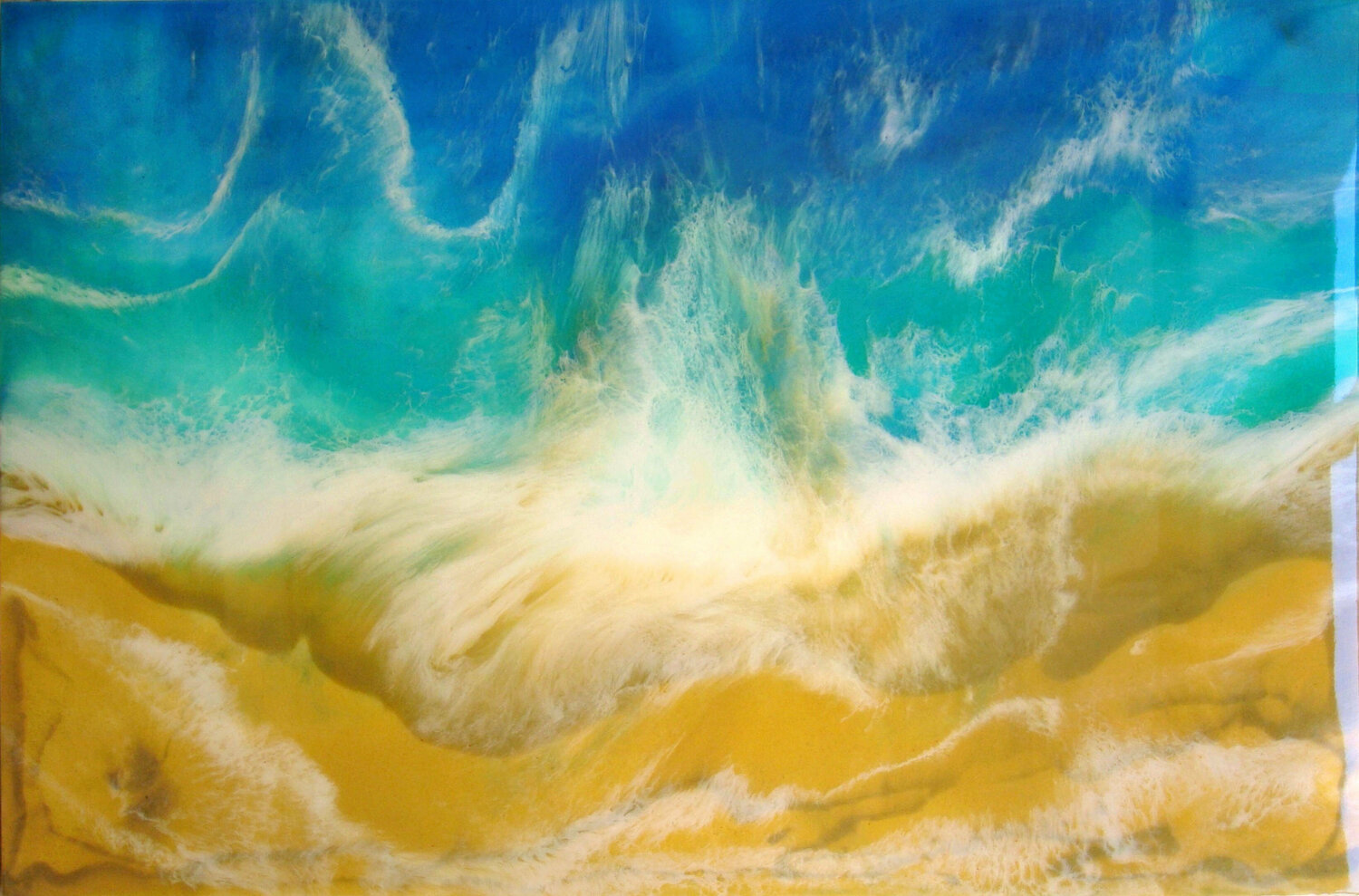Turquoise Sea Irini Karpikioti Original painting for sale