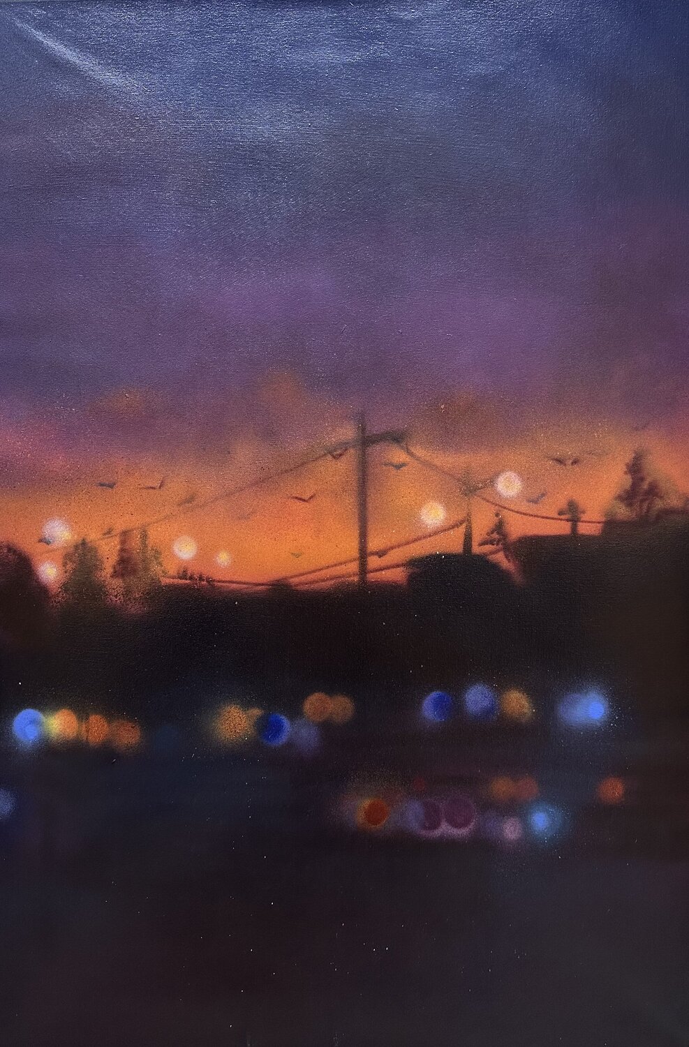 Night Lights Rinalds Vanadziņš Originalgemälde zu verkaufen
