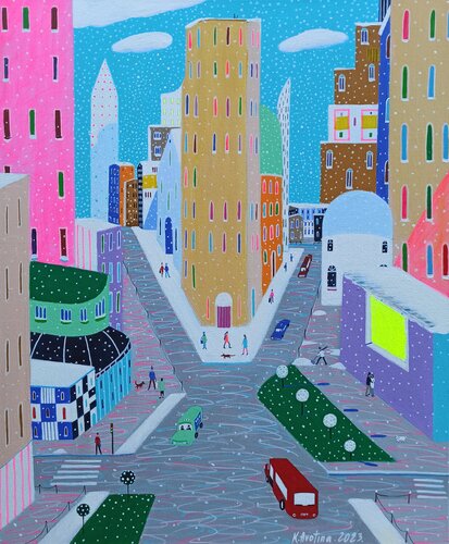 Cozy Winter Day by Katrina Avotina, Painting for Sale on Select