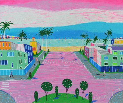 Gorgeous Sunset In California by Katrina Avotina, Painting for Sale on Select