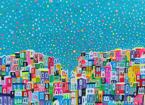 Sparkling Small Town by Katrina Avotina, Painting for Sale on Select