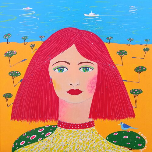 The Girl With An Ocean Eyes by Katrina Avotina, Painting for Sale on Select