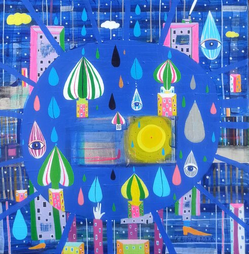 The Friendly City Of Misfits by Katrina Avotina, Painting for Sale on Select